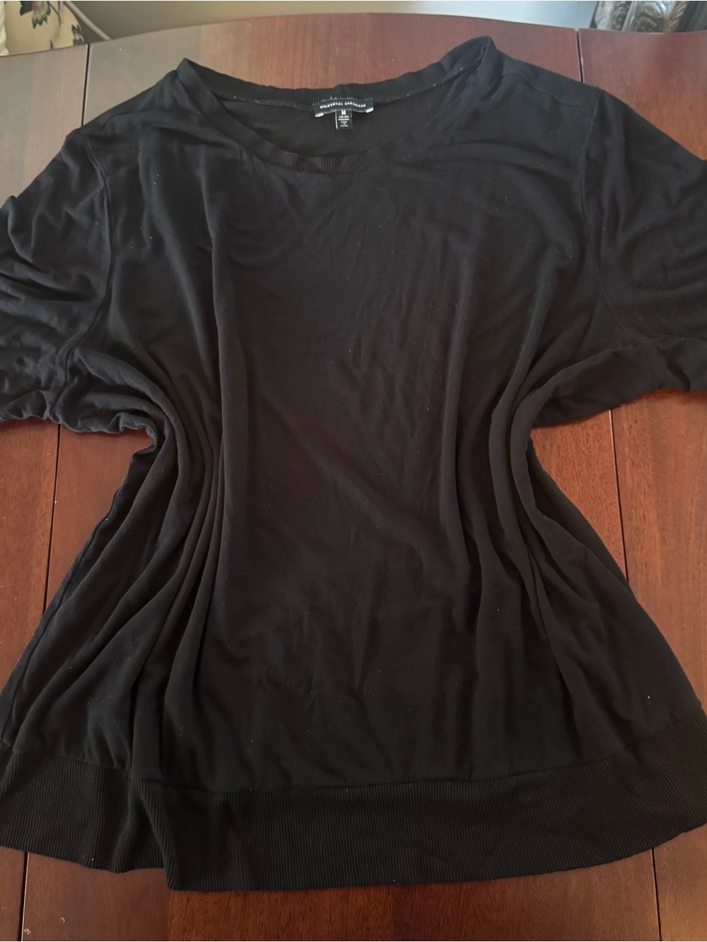 Universal Standard Black Short-Sleeve Crewneck Tee Liquid Jersey